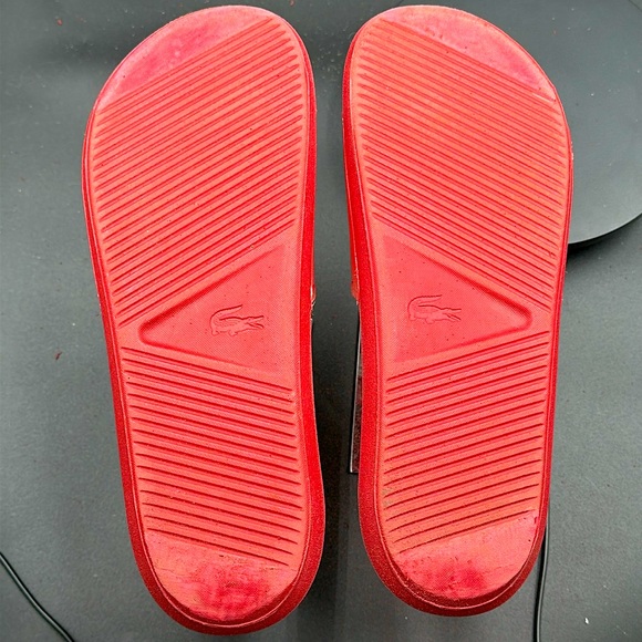 Lacoste rubber pool slides. Size 11. Mens. Red. Excellent condition!! - Picture 5 of 5